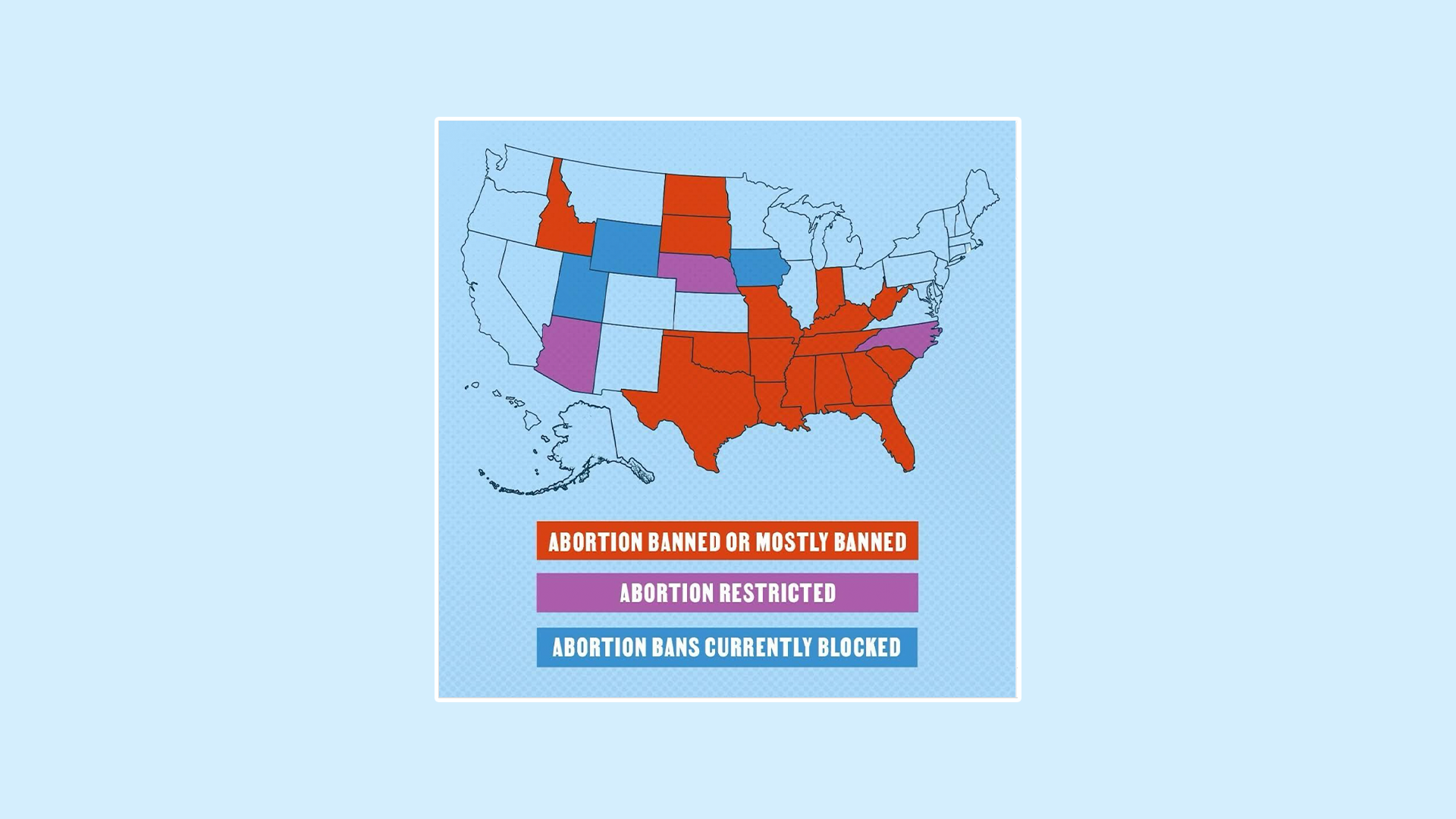 @HillaryClinton | May 7, 2024 | 

Instagram post by @hillaryclinton showing how one in three women in the U.S. live in a state where abortion is restricted or outright banned.